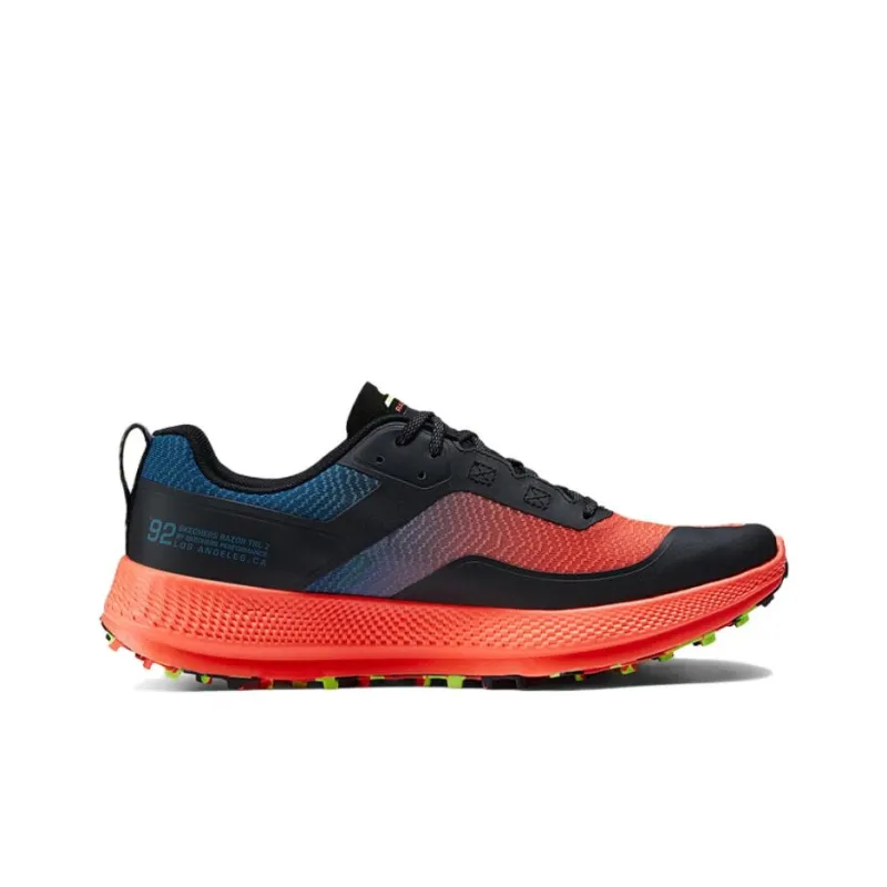 Skechers GO RUN Anti Slip Wear Resistant Low Top Casual Running Shoes Men's Black Orange Red-1