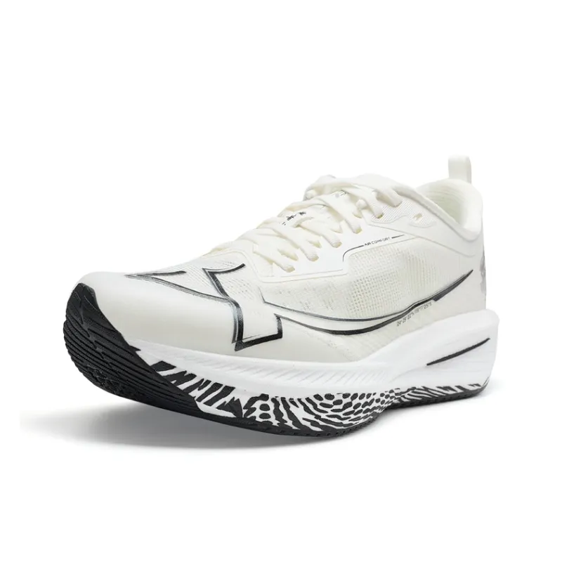 XTEP One piece Molded 2nd Generation Cushioning Wear Resistant Low Top Running Shoes Men's Canvas White/Black-2