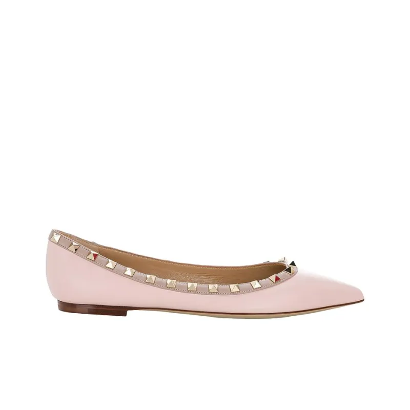 Valentino Rockstud Casual Single Shoes Women's Rose Quartz Pink-1