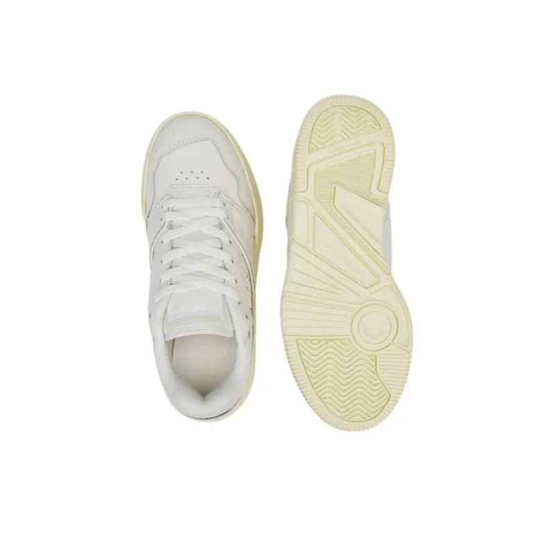 LACOSTE Low Top Skateboard Shoes Women's White Yellow-4