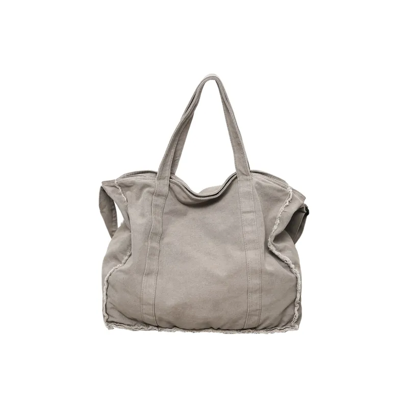 Travel Canvas Canvas Bag One Shoulder Handbag Regular Unisex Black/White/Gray/Khaki/Green/Brown-4