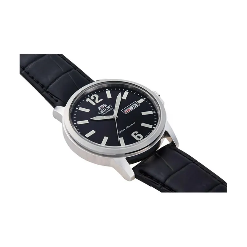 ORIENT Automatic/Manual Mechanical Movement Leather Strap Watch Men's Watches Black Dial-2