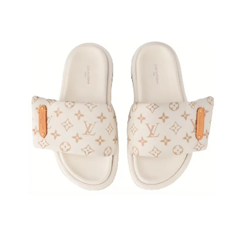 LOUIS VUITTON Pool Pillow Comfort Slide Slippers Women's Beige-3