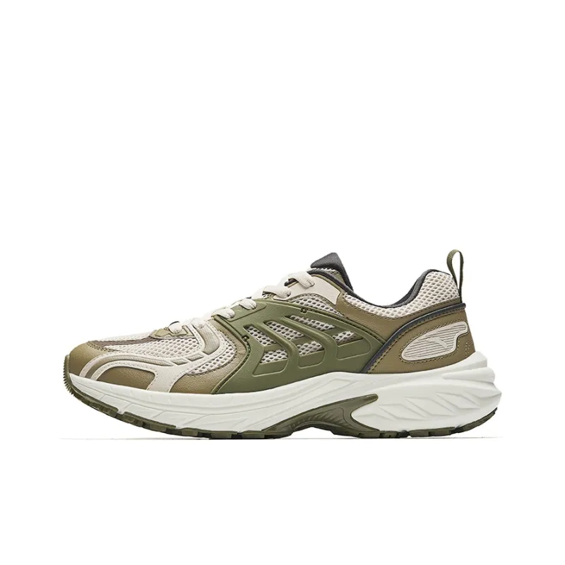 Anta Lightweight Low Top Casual Running Shoes Men's Mud Sand Gray Dried Wood Color-0