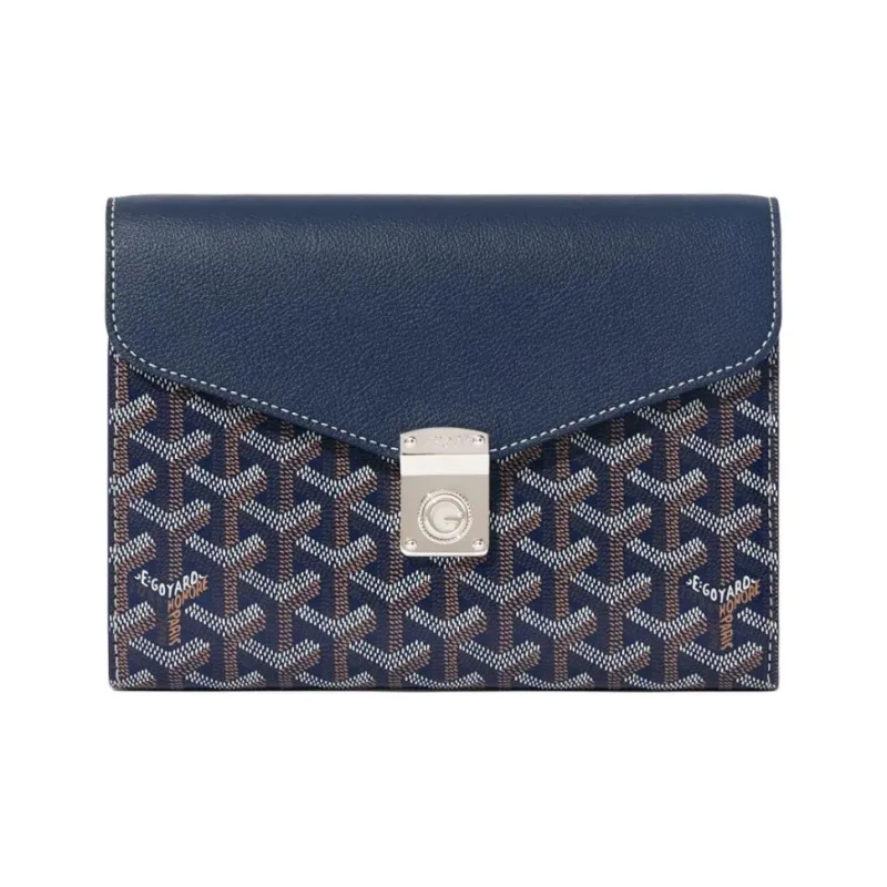 GOYARD Canvas With Calfskin Shoulder Bag Crossbody Bag Unisex Dark Blue-0