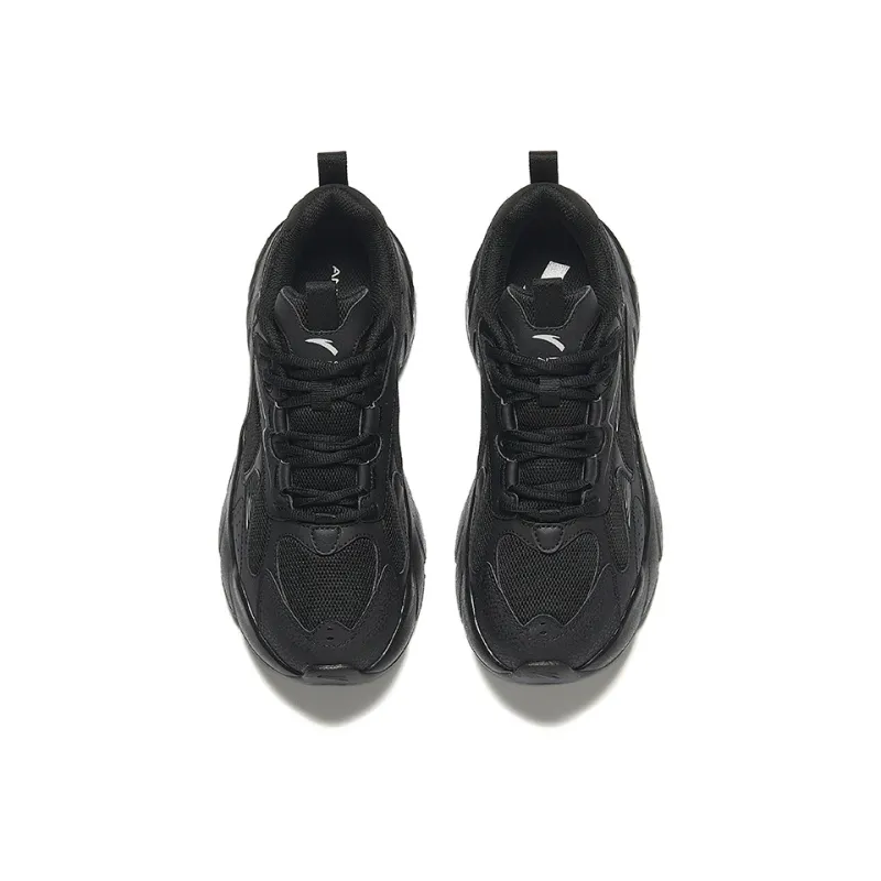 Anta Running Collection Non slip Wear resistant Shock Absorption Low Top Casual Running Shoes Men's Black Silver-2