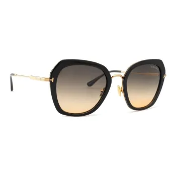 TOM FORD Plastic Metal Irregular Shape Sunglasses Women's Black