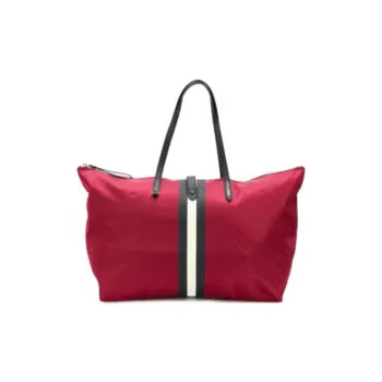 BALLY Nylon With Leather One Shoulder Handbag, Travel Bag Women's Red