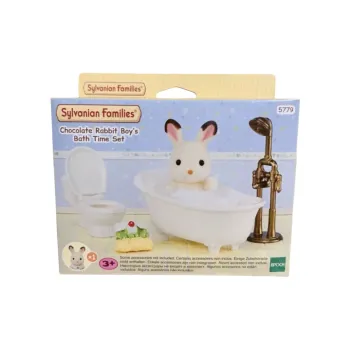 Sylvanian Families Chocolate Bunny Brother Bathroom Set Dolls Plush Doll Small Size Tall