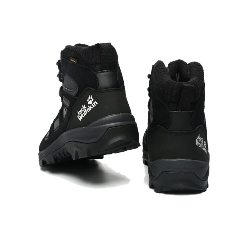 Jack Wolfskin Anti Slip Wear Resistant Mid Top Hiking Shoes Men's Black-3