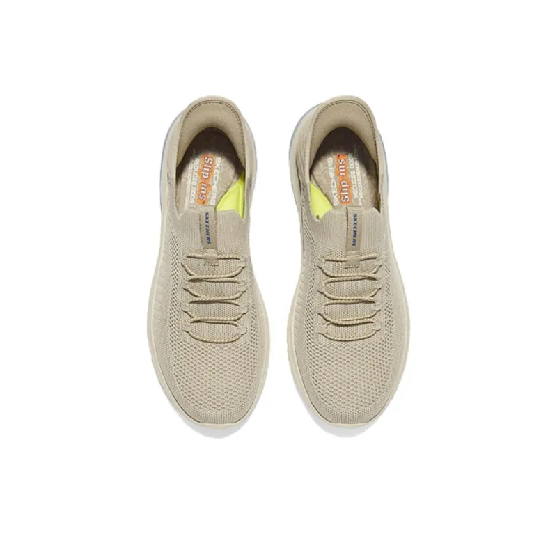 Skechers MENS USA Anti Slip Wear Resistant Low Top Casual Shoes Men's Taupe-4