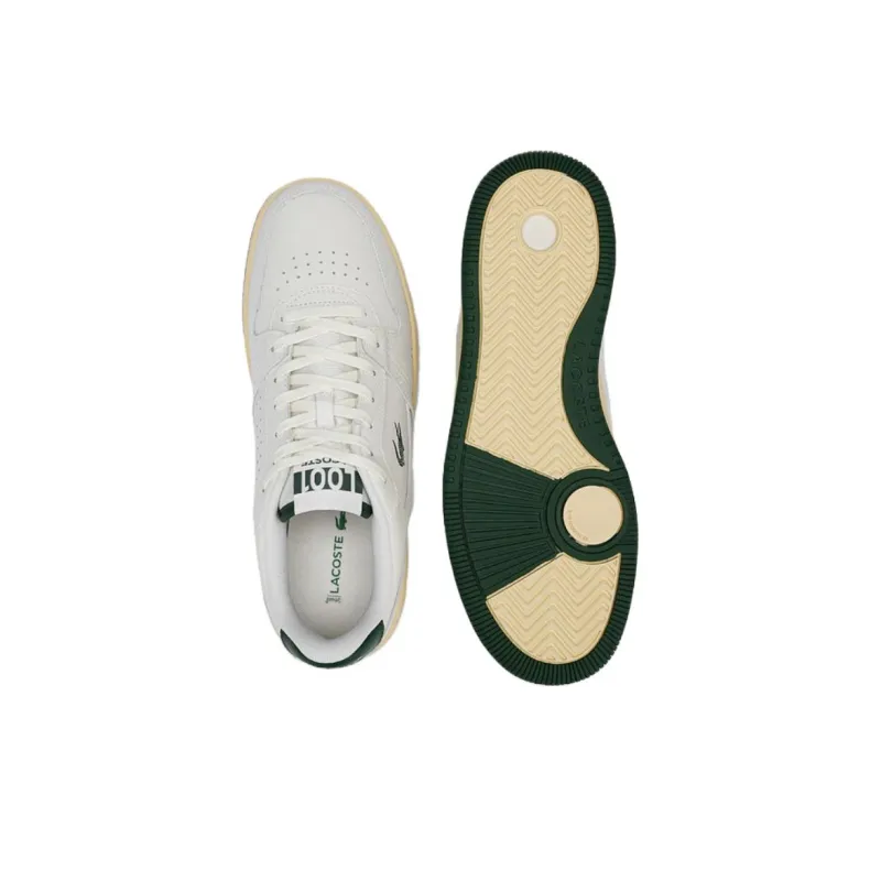 LACOSTE Anti Slip Wear Resistant Low Top Skateboard Shoes Men's Off White/dark Green-4