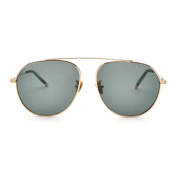LASH Metal Irregular Shape Sunglasses Unisex Gold-0