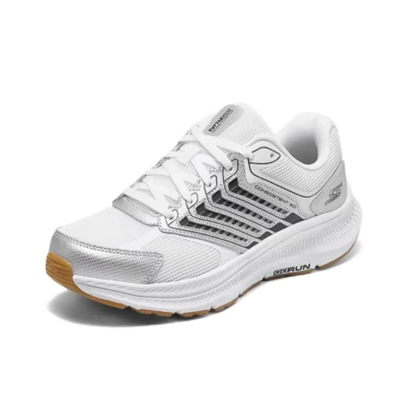 Skechers WOMEN'S GO Series Breathable Coverage Low-Top Casual Running Shoes Women's White Silver-1