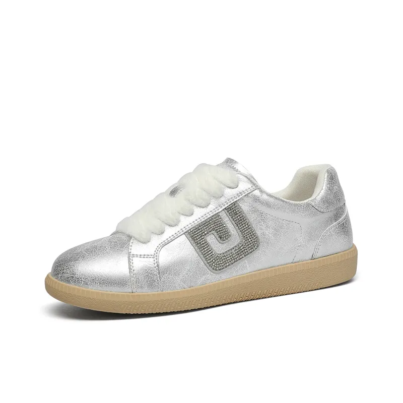 GOLDLION German Army Trainers Lightweight Low Top Skateboard Shoes Women's Silver-1