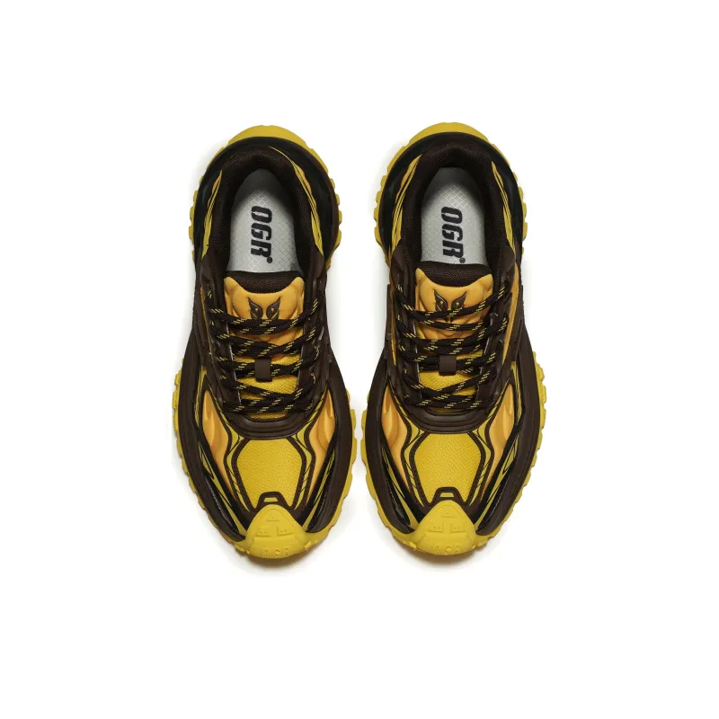 OGR Height Increasing Breathable Abrasion Resistant Low Top Running Shoes Unisex Teresa Yellow-2