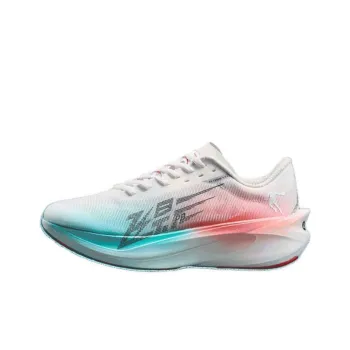 QIAODAN Flying Shadow PB4.0 Running Shoes Men Low Top Jordan White/Ice Cool Blue