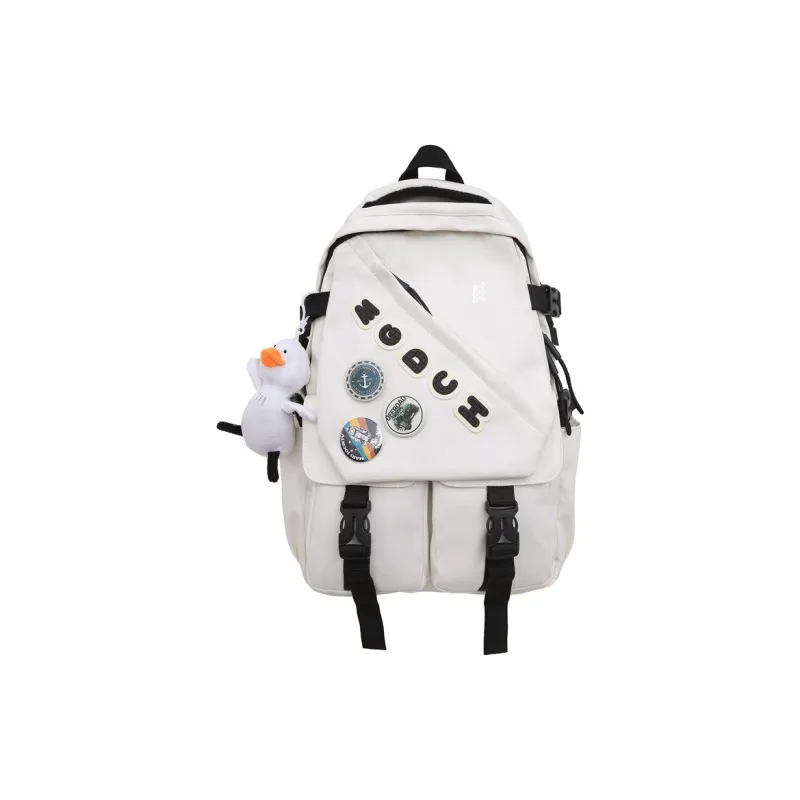 NOMK Nylon Backpack Handbag Unisex White/Black/Red/Blue-0