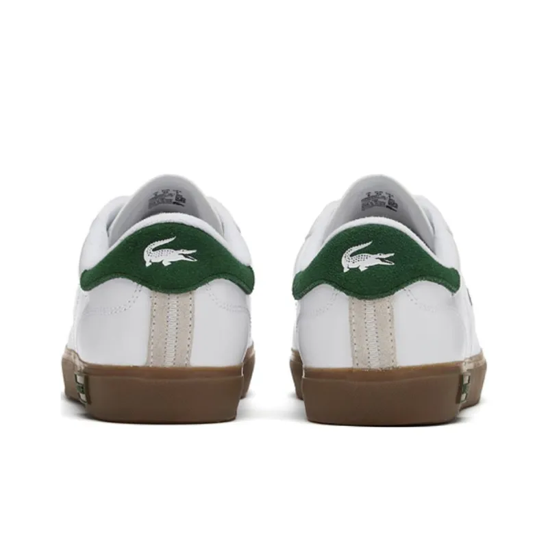 LACOSTE Low Top Skateboard Shoes Men's White Green-2