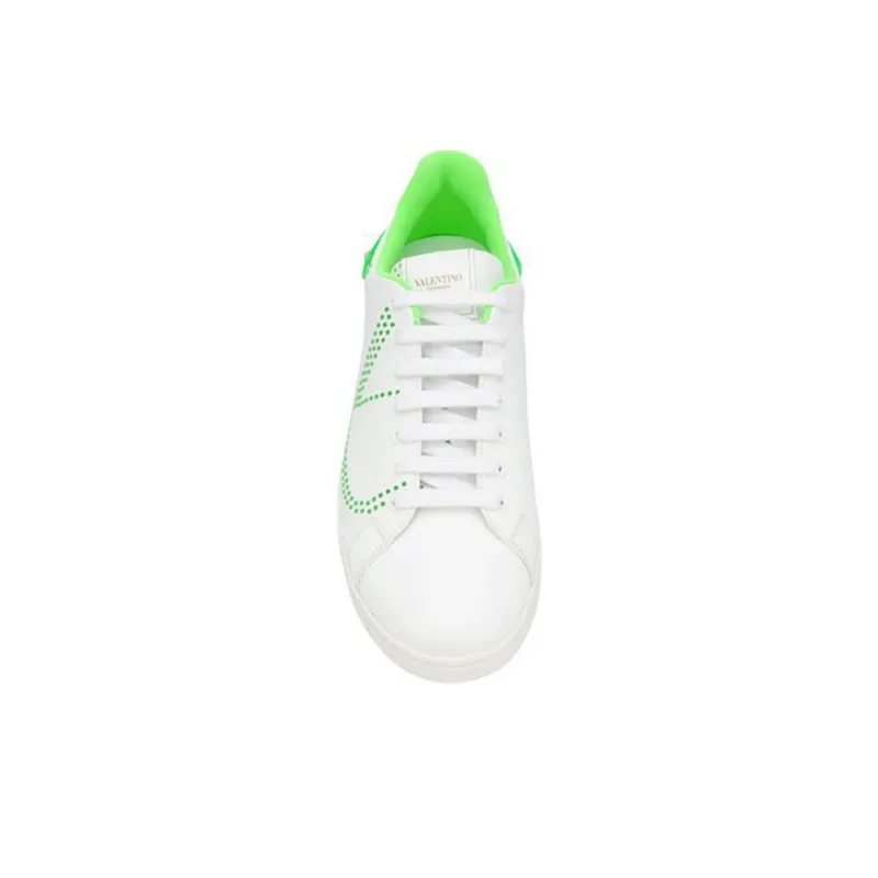 Valentino Backnet Skateboard Shoes Men Low Top White Green-4