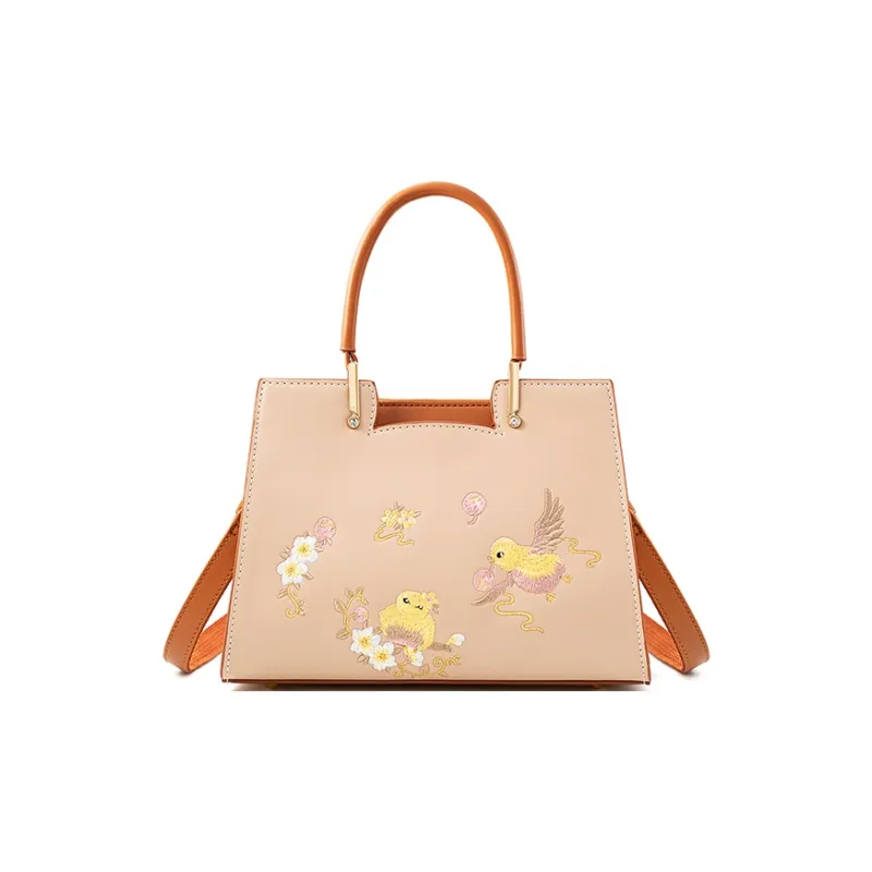 Vigno Synthetic Leather Handbag One Shoulder Crossbody Regular Women's Apricot-0