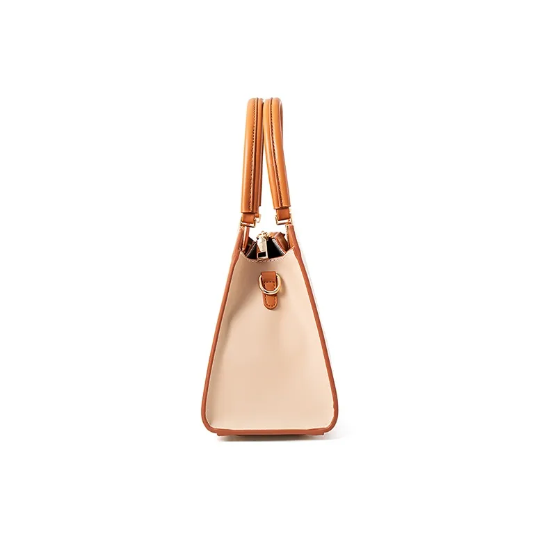 Vigno Synthetic Leather Handbag One Shoulder Crossbody Regular Women's Apricot-2