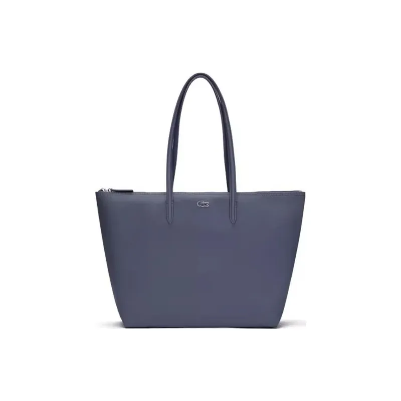 LACOSTE PVC Tote Bag Shopping Bag Shoulder Bag Handbag Large Size Women's Blue-0