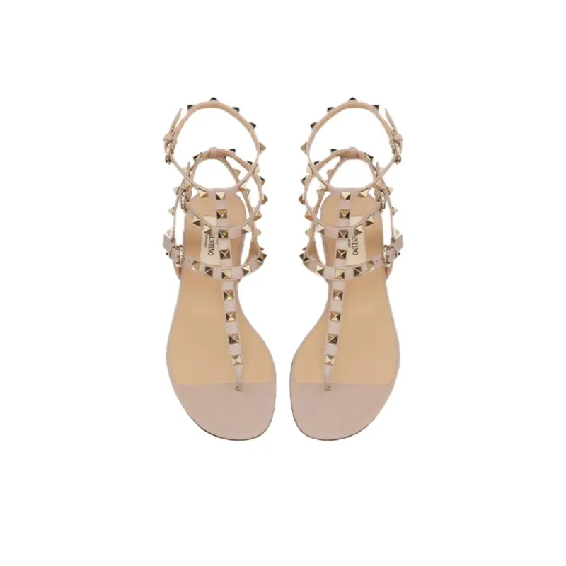 Valentino Rockstud Beach Sandals Women's Light Pink-3