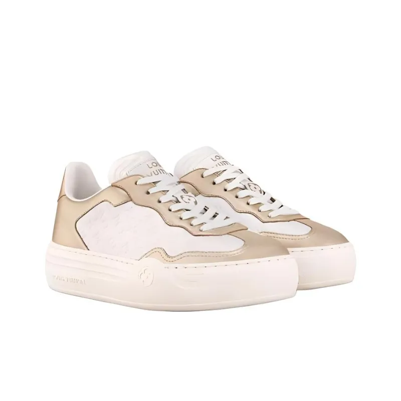 LOUIS VUITTON Groovy Low Top Skateboard Shoes Women's Gold-2