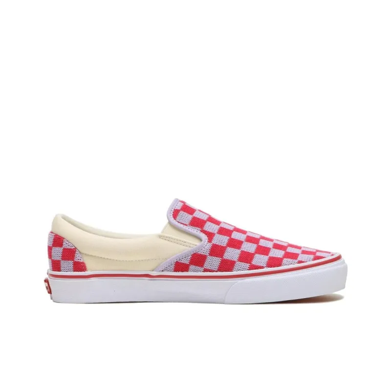 Vans Slip on Anti Slip Wear Resistant Low Top Skateboard Shoes Unisex White Red-1