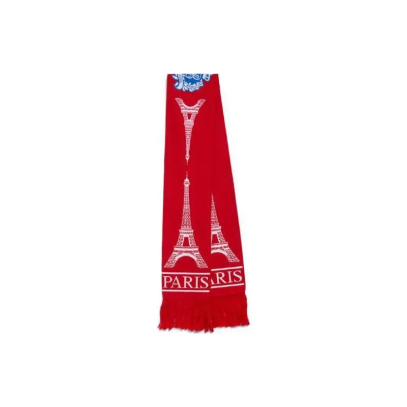 Balenciaga Acrylic Wool Knit Scarves Women's Red-0