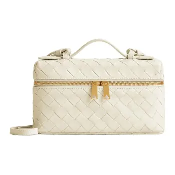 Bottega Veneta Intrecciato Calfskin Makeup Bag Women's Sea Salt Color