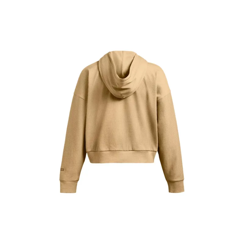 Under Armour Rib Oversized Hoodie Sweatshirt Women's Camel-1