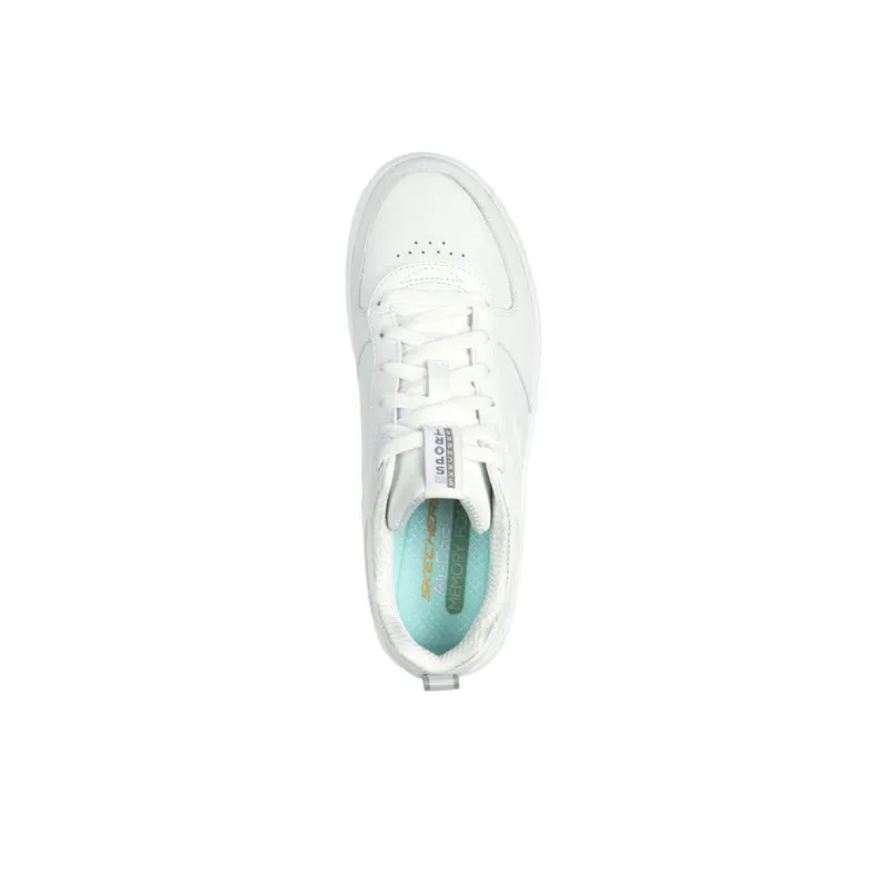 Skechers Sport Court 92 Anti Slip Wear Resistant Low Top Skateboard Shoes Women's White-3