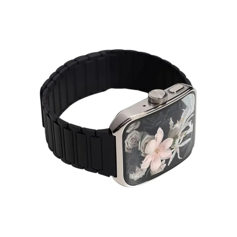 FZRT OPPO Compatibility Watch Band Armor Style Color Block Silicone Magnetic Silicone Material-5