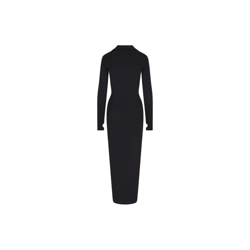 Khy SS24 DROP 009 Smooth Stretch Ruched Maxi Dress Long-Sleeved Dresses Women's Black-1