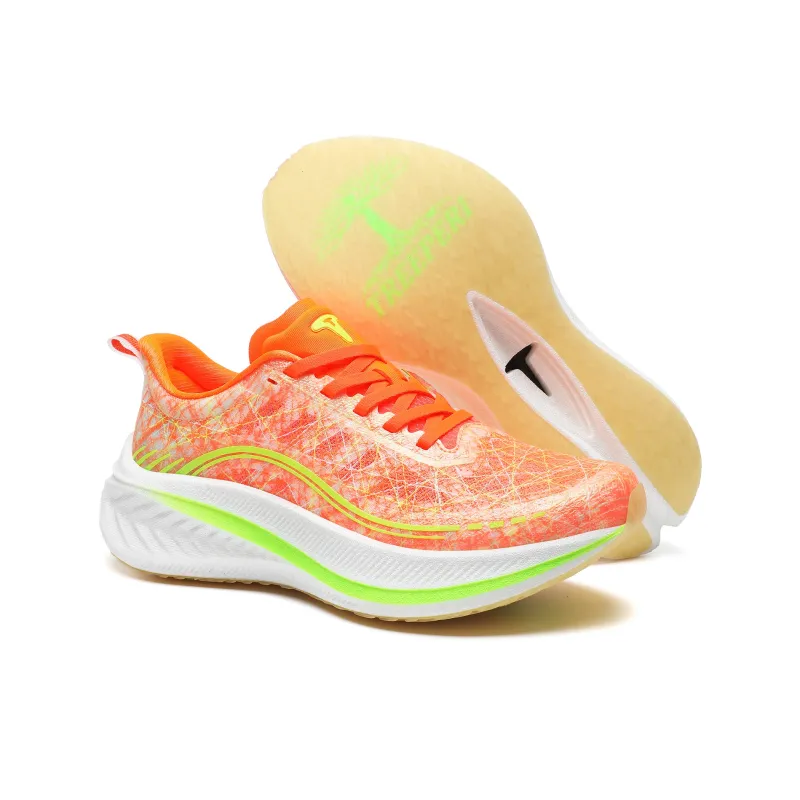 TREEPERI Running Shoes Unisex Low-Top Orange/Yellow/White-3