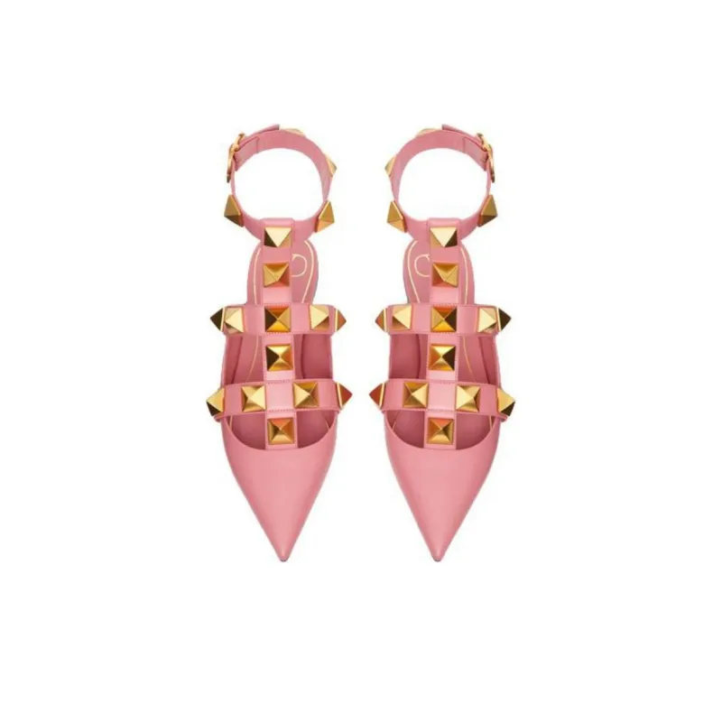 Valentino Roman Stud Beach Sandals Women's Pink-3