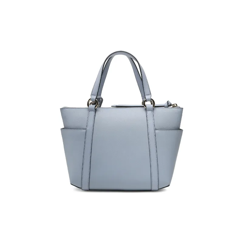 MICHAEL KORS MK Sullivan Cross Grain Natural Leather One Shoulder Handbag Small Size Women's Light Blue-2