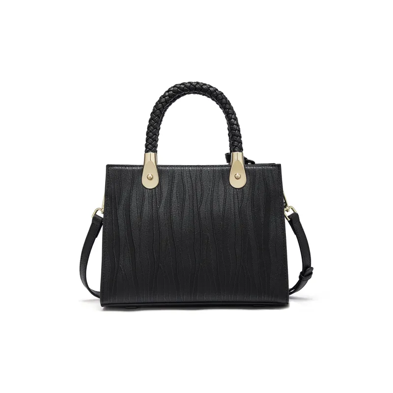 RED DRAGONFLY Cow Leather Tote Handbag, Crossbody Bag Women's Blue/Black-20