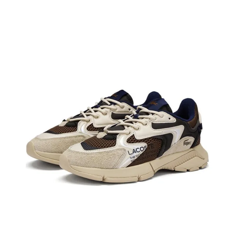 LACOSTE Anti Slip Wear Resistant Low Top Casual Shoes Men's Beige Brown-2