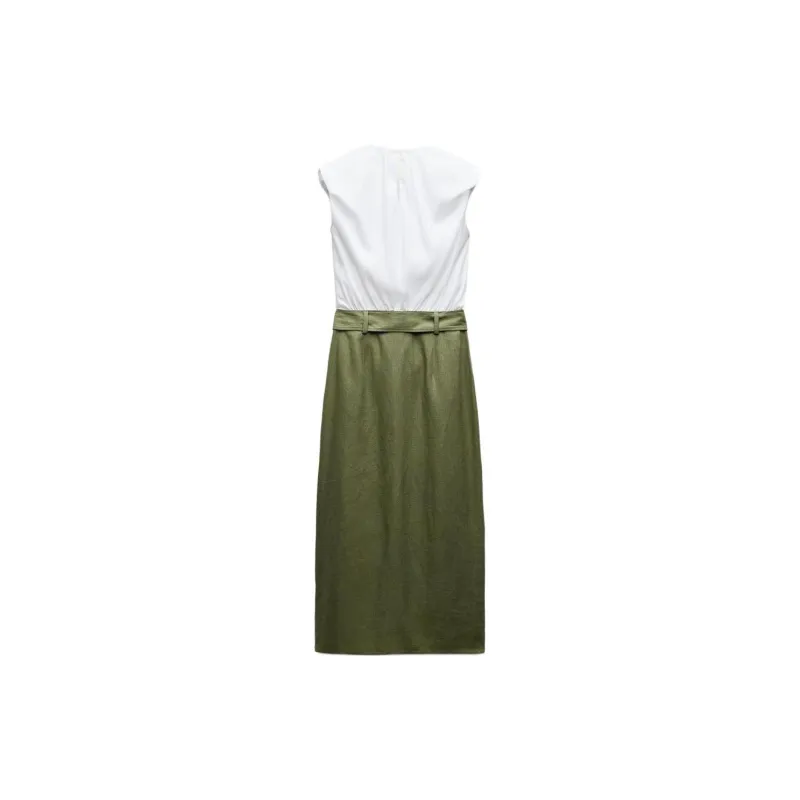 ZARA Short-Sleeved Dresses Women's Green-1