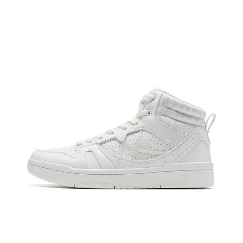 XTEP MAXX LITE Wear Resistant High Top Skateboard Shoes Women's Sail White-0