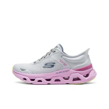 Skechers Glide Step Anti Slip Wear Resistant Low Top Casual Shoes Women's Gray Purple