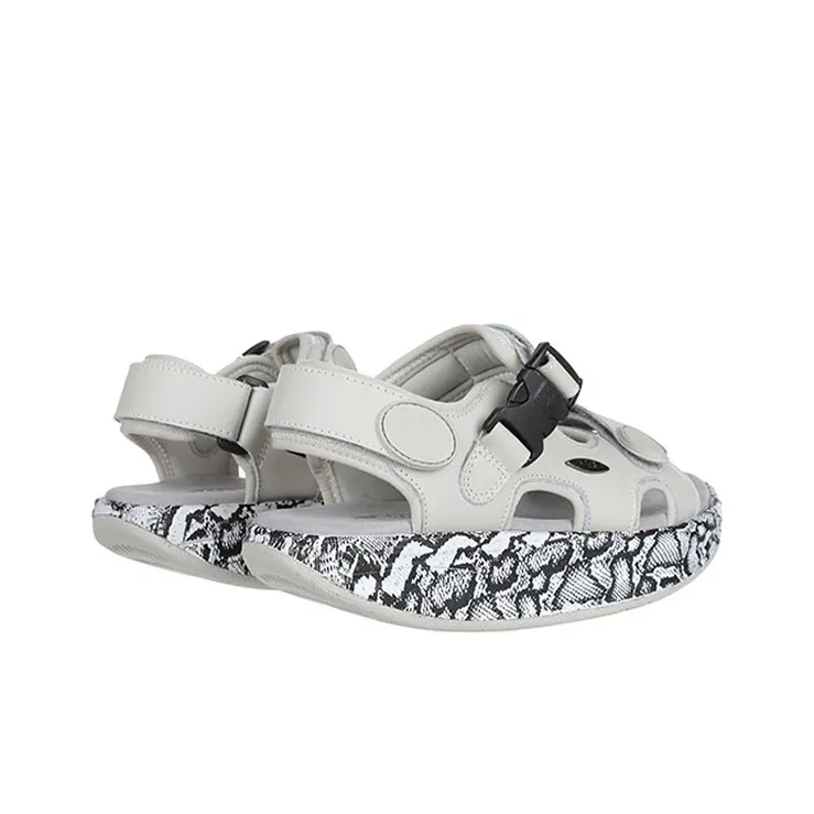 MBT Beach Sandals Women's White Black Texture-3