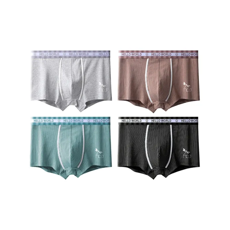 RED DRAGONFLY Cotton Panties Men's 4 Piece Gift Box Sets-9
