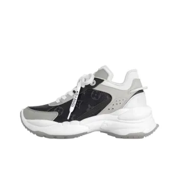 LOUIS VUITTON Run 55 Low Top Casual Shoes Women's Black Gray Color