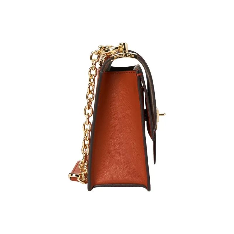 MICHAEL KORS Cow Leather Shoulder Bag Crossbody Bag Women's Orange-4