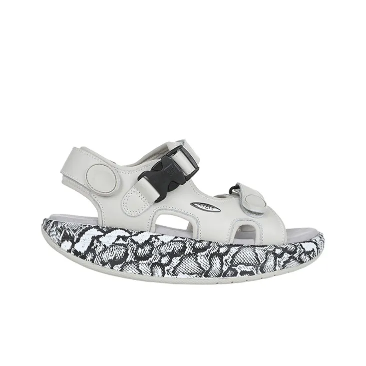 MBT Beach Sandals Women's White Black Texture-1