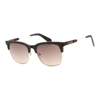 GUESS Metal Plastic Rectangular Sunglasses Men's Tortoiseshell